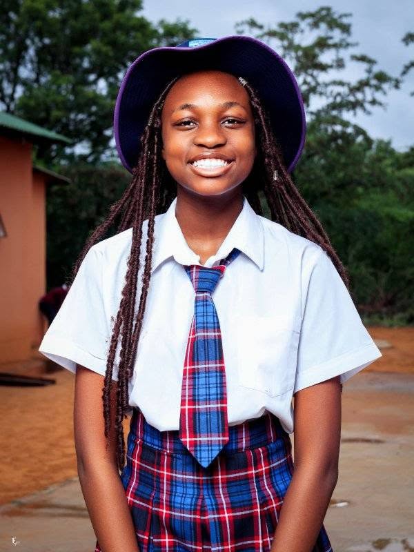 A secondary learner in school uniform